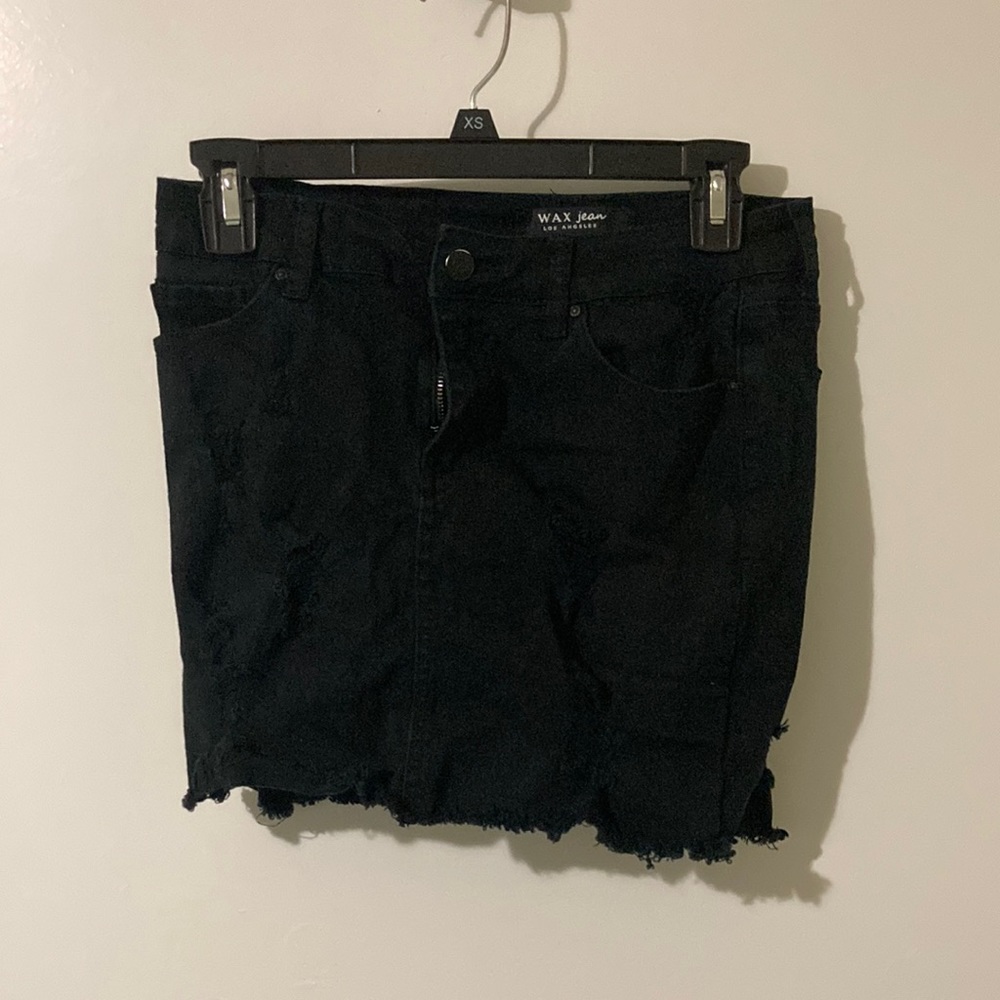 Mini Black Skirt (with rips)